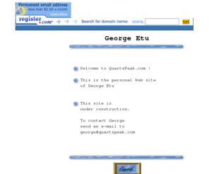 ironmtn.net: George Etu
Enter a brief description of your site here