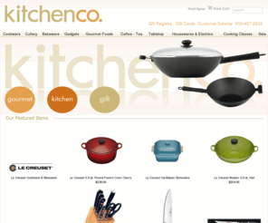 kitchenco.net: Le Creuset Cookware on Sale at Kitchenco.net
Kitchen Co. is an online kitchen shop.  We carry the finest names in cookware, bakeware, and kitchen accessories also a wide assortment of gourmet foods. Some of our featured brands include All Clad, Le Creuset, Viking, Cuisinart, Chantal, Wusthof, J.A. Henckels, Shun, Caldrea, Riedel, Schott Zwiesel, and Krups.