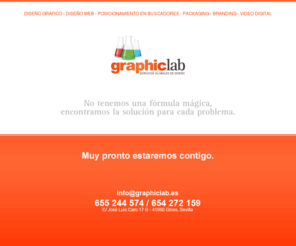 graphiclab.es: GraphicLab - Servicios Globales de DiseÃ±o
DiseÃ±o Sevilla - Graphiclab, servicios globales de diseÃ±o. Tlf. 655 244 574, mail: info@graphiclab.es - DiseÃ±o grÃ¡fico, diseÃ±o web, packaging, rotulacion, posicionamiento en buscadores...