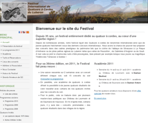 quatuors-luberon.org: Bienvenue sur le site du Festival
Festival International de Quatuors à Cordes du Luberon