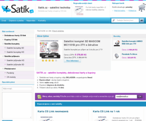 satik.cz: Satík.cz - satelitní technika
Prodej dekódovacích satelitních karet CSlink, kupónů a satelitní techniky