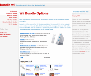 bundlewii.net: Bundle Wii - Bundles And Price For Nintendo Wii
Bundles And Price For the Nintendo Wii console.