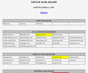 kontrolpaneli.com: KONTROLPANELI.COM - SATILIK ALAN ADLARI
kontrolpaneli.com