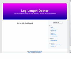 leglengthdoctor.com: Leg Length Doctor Corrects Physiological Short Leg for Cycling Performance, Pain
Correcting physiological, functional leg length inequality for cycling performance, pain, injury treatment, and prevention