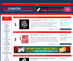 bestlondonmusicals.co.uk: Best London Musicals - Our guide to the best musicals in London - the top ten London shows including all the top musicals at London's best theatres
Guide to the best musicals in London - our summary of the top ten London shows including all the top musicals at London's best theatres