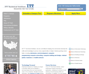 itt-tech.com: ITT Tech Offers an Education For The Future
Online College Degree, Technical Education, Distance Learning College. Earn a college degree online that focuses on a technical education through distance learning.