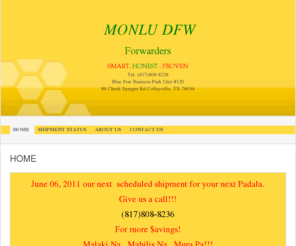 monludfw.com: MONLU DFW Forwarders - Home
October 25, 2010 is our next  scheduled shipment for your Christmas Padala.Give us a call!!!(817)808-8236For more $avings!Malaki Na...Mabilis Na...Mura Pa!!!