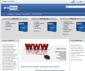 proiweb.com: Nettside løsninger tilpasset dine behov
Nettside løsninger tilpasset dine behov Proiweb tilbyr løsninger innenfor webteknologi; webdesign, nettbutikk, grafisk design, online markedsfør...