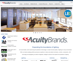 acuitylighting.com: Acuity Brands
Acuity Brands is one of the world’s leading providers of lighting fixtures and related products and services. The Company’s brands include Lithonia Lighting®, Holophane®, Peerless®, Mark Architectural Lighting™, Hydrel®, American Electric Lighting®, Gotham®, Carandini®, RELOC®, MetalOptics®, Antique Street Lamps™, Tersen™, Synergy® Lighting Controls,  Sensor Switch®, Lighting Control & Design™, and ROAM®.