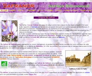 safran-du-gatinais.com: Espace safran biologique - Histoire, culture du safran - Produits safranés - Bulbes de safran crocus sativus - Safranor la safranière du Gatinais
Safran BIO du Gatinais, crocus sativus, produits dérivés du safran biologique - Culture de bulbes de safran dans le Gatinais