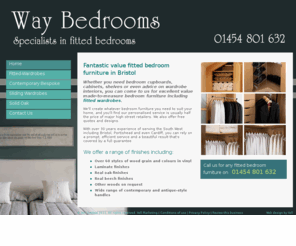 waybedrooms.biz: Fitted Bedroom Furniture Specialist - Bristol | Way Bedrooms
Come to us for any type of fitted bedroom furniture. With excellent quality, we're usually half the price of major high street retailers. Call 01454 801 632