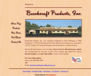 beechcraftproducts.com: Beechcraft Products, Inc. - Manufactures of doorlites, louvers, plants, and insulated glass.
Beechcraft Products, Inc. Manufacturers of wood and plastic doorlites, louvers, plants, and insulated glass for all types of doors. Also offering internal muntins, removable grilles, and custom designs and sizes.