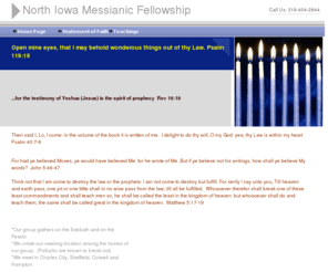 northiowamessianicfellowship.com: Page 1
North Iowa Messianic Fellowship Torah Observant Feasts of the Lord Sabbath