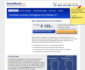 inzetkast.nl: Meer opbergruimte met de inzetkast! | Inzetkast.nl
De meest efficiente oplossing voor extra opbergruimte in uw trapkast.