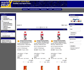 marktmax.net: marktmaX online-Shop - Qualität zum fairen Preis
Qualität zum fairen Preis für Ihren Kaffeeautomaten. Wasserfilterpatronem, -granulat, Entkalker und mehr. Für hochwertige Marken. Zufriedene Kunden sind unser oberstes Ziel.