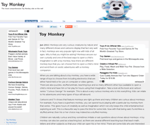 toymonkey.org: Toy Monkey
Furry and fun buy a toy monkey at an unbeatable price here now!