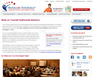 bankonyourselfauthorisedadvisor.com: About the Bank on Yourself Authorized Advisors from BankonYourself.com
Today, there are some two hundred highly qualified professionals across the United States who form the core of Bank On Yourself Authorized Advisors.