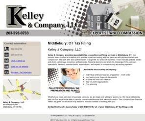 kelleycpact.com: Tax Filing Middlebury, CT - Kelley & Company, LLC 203-598-0733
Kelley & Company, LLC provides dependable tax preparation and filing services to Middlebury, CT. Call 203-598-0733 for professional tax preparation and filing.