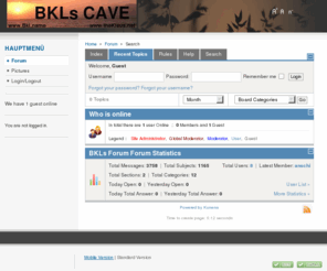 theklaus.net: Recent Topics - BKLs Forum
The Klaus Homepage. Recent Topics (1/1) - BKLs Forum