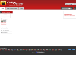 codigoabierto.org: Codigo Abierto
Sitio destinado a compartir información y a crear redes sociales donde se generen grupos de interés común para la investigación.