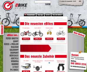 evosonic.com: eBikeStore.de - Der eBike- und Pedelec-Spezialist aus Hamburg! • eBikeStore - Dein Onlineshop für eBikes und Pedelecs aus Hamburg.
eBike Pedelec Flyer Biketec Kalkhoff Raleigh Diamant Riese und Müller Gepida Wiora Panther