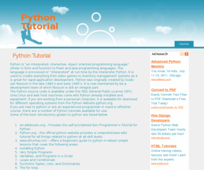 pythontutorial.org: Python Tutorial
All about Python