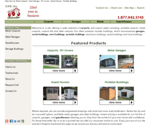 garagesrus.com: Carports Garages Metal Guard Houses Steel Buildings
Steel Carports, Metal Garages, RV Covers, Guard House, Portable Buildings, Wood Building