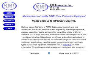 kmifab.com: KMI Fabricators, Inc. - Manufacturers of Quality ASME Code
    Production Equipment
KMI Fabricators - Home Page