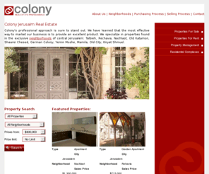 colonypro.com: Jerusalem Real Estate, Colony
Jerusalem Real Estate: Properties For sale, rent in Jerusalem, Property Management in Jerusalem.