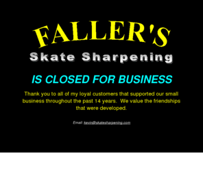 skatesharpening.com: Faller's Skate Sharpening
Pro Shop specializing in skate sharpening and equipment repairs for hockey.