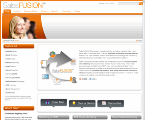 firstreef.com: Enterprise Marketing Automation : B2B Email Campaigns : Demand Generation Software : Social Media CRM : Trigger Email Marketing Solutions : SalesFUSION
SalesFUSION software enables companies to implement true B2B demand generation, email marketing and enterprise marketing automation with ease.