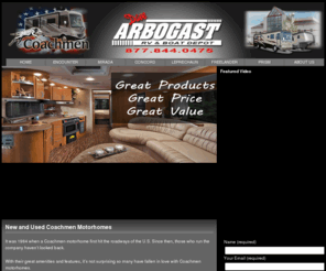 coachmenmotorhome.net: Coachmen Motorhomes
At Dave Arbogast RV and Boat Depot, we're proud to carry a wide selection of a new and used Coachmen Motorhomes. Whether you're looking for a Mirada, Encounter, Freelander or Leprechaun; we're confident we have the model for you.