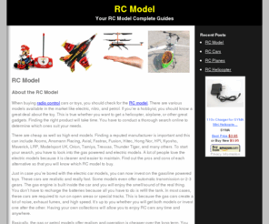 rcmodel.org: RC Model
All About RC Model! Gather pertinent information on the RC model before buying anything.