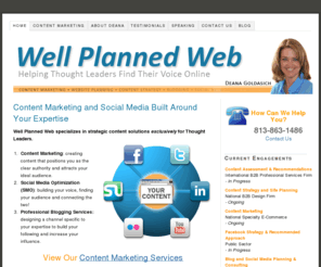 wellplannedweb.com: Content Marketing Solutions for Thought Leaders
Content Marketing from Well Planned Web Includes Content Strategy, Blog Marketing and Social Media Marketing