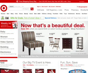 banktarget.org: Target.com - Furniture, Patio, Baby, Toys, Electronics, Video Games
Shop Target and get Bullseye Free shipping when you spend $50 on over a half a million items. Shop popular categories: Furniture, Patio, Baby, Toys, Electronics, Video Games.