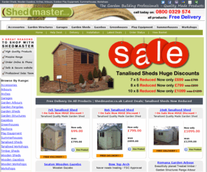 shedmaster.co.uk: Garden Sheds, sheds, Garages, Gazebos, Pavilions, Summerhouses, Greenhouses, Play Equipment, Wooden Sheds, Metal Sheds, Workshops, Apex Sheds, Pent Sheds
Choose from our huge range of high quality garden buildings & structures. Quality at Great Value