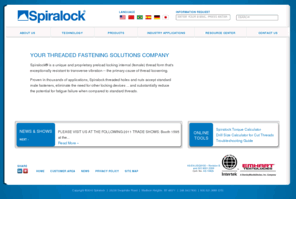 spiralock.info: Spiralock | Your Threaded Fastening Solution
Spiralock self-locking female thread form provides superior resistance to vibration loosening, locking the bolt securely in the threaded joint and eliminating the need for secondary locking devices.