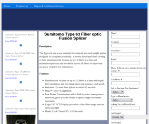 type-63.com: Sumitomo Type 63 Fiber optic Fusion Splicer
Sumitomo Type 63 Fiber optic Fusion Splicer