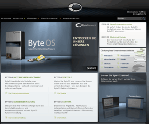 byteos.com: Open Source | Unternehmenssoftware | Webdesktop
ByteOS - die Unternehmenssoftware verbindet die Vorteile einer Webanwendung mit dem Komfort eines Desktopsystems. Steigern Sie Ihren Vertriebserfolg mit der ByteOS Kundenverwaltung. Erstellen Sie einfach Rechnungen mit ByteOS Faktura.