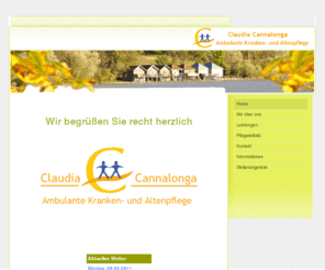 cannalonga.com: Home - Ambulante Kranken- und Altenpflege Claudia Cannalo
Ambulante Kranken- und Altenpflege Claudia Cannalonga