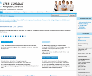 ciss-consult.com: CISS CONSULT - Förderprogramme - Personalservice - Finanzen
Informationen rund um Förderprogramme für Unternehmen, Steuerberater und Rechtsanwälte, Private Arbeitsvermittlung