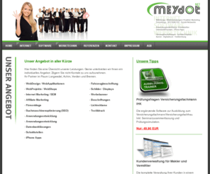 meydot.net: MEYDOT.NET - Internet, Internetservice, WebDesign, WebHosting im Raum Bremen, Langwedel, Achim, Verden
WebDesign und Programmierung von Webseiten, Anwendungssoftware und Apps für iPhone und iPad.