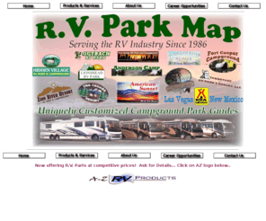 rvparkmap.com: RV Park Map Home Page
 Brilliant full color guides.  Fastest (30-day) turn-around in the industry.  Professional and friendly sales teams.  Customized design and layouts.  State-of-the-art graphics and production capabilities 