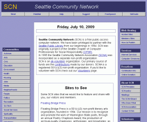 scn.org: Seattle Community Network
Seattle Community Network, a non profit, free service for our community to provide internet access to all