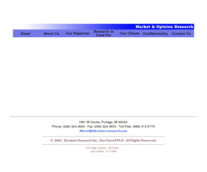 decision-research.com: www.decision-research.com -- Decision Research, Inc. -- Market & Opinion Research
Decision Research Inc. Market & Opinion Research -- PROVIDE OUR CLIENTS WITH ACCURATE AND USEABLE INFORMATION TO IMPROVE DECISION OUTCOMES.