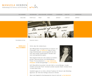 manuelaherden.com: Manuela Herden | Mediendesign für Internet- und Printmedien
Sie bauchen eine Website? Logo, Firmenpapiere, Flyer und Co.? Ich helfe Ihnen gerne dabei. Extra-Angebot für Existenzgründer!