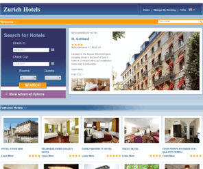 boutiquehotelzurichswitzerland.com: Zurich Hotels - selection of hotels in Zurich, Switzerland
The largest city in Switzerland, Zurich offers a wide range of hotel accommodation.  Here we profile those Zurich hotels that have real time availability and online booking capability.