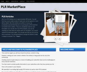 plr-marketplace.com: PLR-MarketPlace
PLR Marketplace - plr articles, plr short reports, plr emails for the Internet Marketer