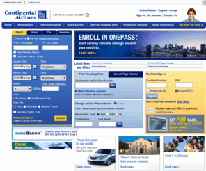 contiinental.com: Continental Airlines - Airline Tickets, Vacations Packages, Travel Deals, and Company Information on continental.com
Continental Airline Ticket Reservation, Find all current Continental flight information online, check flight status or book an online airline ticket reservation.