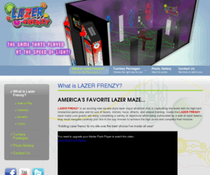 beambreak.com: What is LAZER FRENZY?
the lazer frenzy laser maze game is a laser game for playing inside a laser maze configuration using lasers that form a maze of beams for players to navigate through